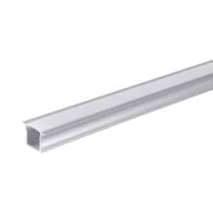 АЛУМИНИЕВ ПРОФИЛ ЗА LED ЛЕНТА СРЕБРИСТО ТЯЛО/БЯЛ КАПАК L=2m 24x14mm