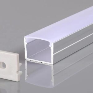 АЛУМИНИЕВ ПРОФИЛ ЗА LED ЛЕНТА СРЕБРИСТО ТЯЛО/БЯЛ РЕФЛЕКТОР L=2м