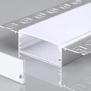 АЛУМИНИЕВ ПРОФИЛ ЗА LED ЛЕНТА СРЕБРИСТО ТЯЛО/БЯЛ РЕФЛЕКТОР L=2м 50x20mm