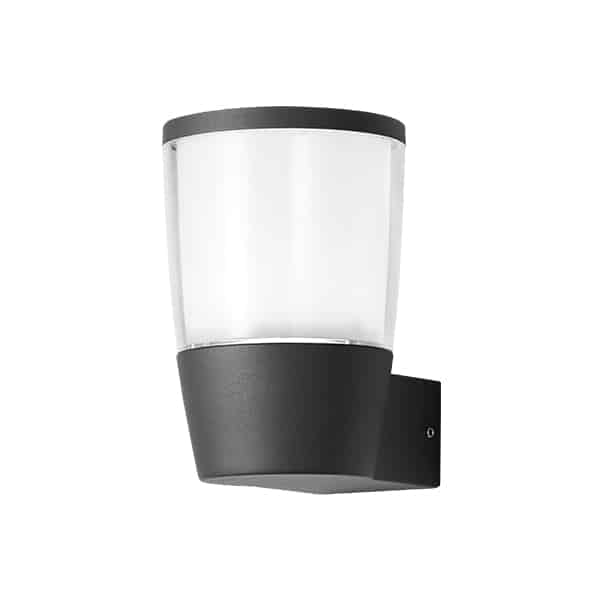 СТЕНЕН ОСВЕТИТЕЛ 1х7W 490LM 3000K 220-240V/50-60Hz IP54 - ТЪМНО СИВ