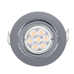 LED МЕТАЛНА КРЪГЛА ЛУНА HIGH POWER 6W E14/E27 2700K ХРОМ