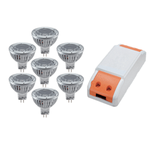 КОМПЛЕКТ LED ДРАЙВЕР 24W+ 7X LED1 3W 2700K MR16