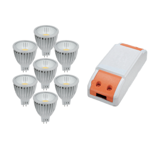 7БР. ЛАМПИ LED3 3W 4000K MR16 + LED ДРАЙВЕР 36W