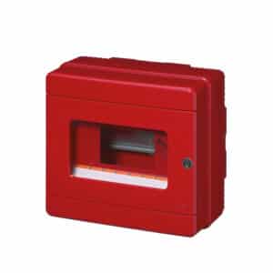 EC640 ТАБЛО ОМ 8 МОД (1Х8) С КЛЮЧАЛКА IP65 ЧЕРВЕН