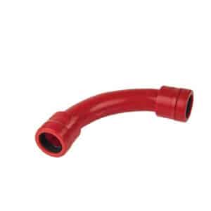 PVC КОЛЯНО ГОЛЯМО 90° ЕС Ф20 IP67 ЧЕРВЕН